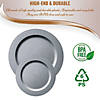 Matte Steel Gray Round Disposable Plastic Dinnerware Value Set (120 Dinner Plates + 120 Salad Plates) Image 3