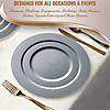 Matte Steel Gray Round Disposable Plastic Dinnerware Value Set (60 Settings) Image 4