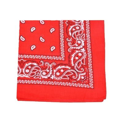 Mechaly Extra Large Quality Polyester Paisley Print Bandana 27 x 27 Inches  (Red) Image 1