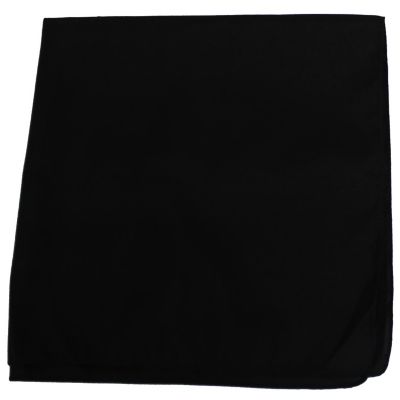 Mechaly Polyester Sewn Edges XL Solid Bandana - 27 x 27 Inches - 5 Pack (Black) Image 1