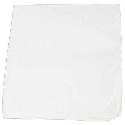 Mechaly Polyester Sewn Edges XL Solid Bandana - 27 x 27 Inches - 5 Pack (White) Image 1