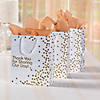 Medium Gold Dot Wedding Thank You Paper Gift Bags with Tags - 12 Pc. Image 2