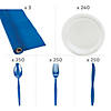 Mega Bulk 1973 Pc. Blue & White Disposable Tableware Kit for 240 Guests Image 1