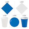 Mega Bulk 1973 Pc. Blue & White Disposable Tableware Kit for 240 Guests Image 2