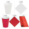 Mega Bulk 1973 Pc. Red & White Disposable Tableware Kit for 240 Guests Image 2