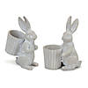 Melrose International Bunny with Pot, 6 Inches (Set of 2) Image 1