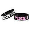 Men&#8217;s Pink Ribbon Breast Cancer Awareness Big Band Rubber Bracelets Image 1