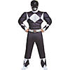 Men's Classic Muscle Mighty Morphin Power Rangers Black Ranger Costume Image 1