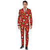 Men's Red Icon Christmas Suit Image 1