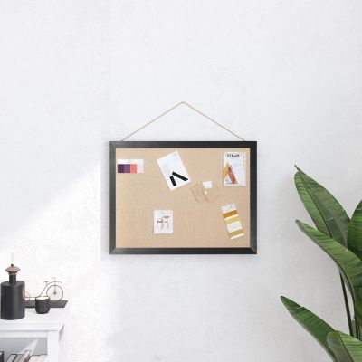 Merrick Lane Clarey Rustic Wall-Mounted Linen Board, Solid Wood Frame, Harmonizes with any Home Decor, 18x24, Black Image 1