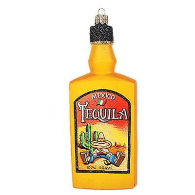 Mexican Tequila Bottle Polish Blown Glass Christmas Ornament  Tree Decoration Image 1