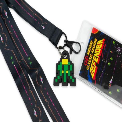 Midway Arcade Games Lanyard w/ ID Holder & Charm - Defender Image 3