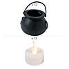 Mini Black Cauldrons with Battery-Operated Tea Lights Party Decorations - 24 Pc. Image 1