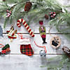 Mini Buffalo Plaid Stocking Felt Christmas Ornaments - 12 Pc. Image 1