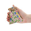 Mini Floral Print Burlap Drawstring Bags &#8211; 12 Pc. Image 1