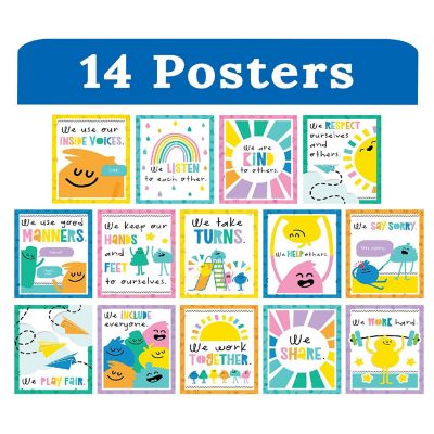 Mini Posters: Rules for a Happy Class Poster Set Image 1