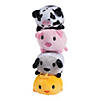 Mini Roly-Poly Cow, Pig, Chick, Lamb Farm Stuffed Animals - 12 Pc. Image 1