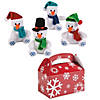 Mini Stuffed Snowmen & Favor Boxes Holiday Gift Kit for 12 Image 1