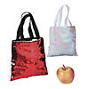 Mini Valentine&#8217;s Day Reversible Sequins Tote Bags - 12 Pc. Image 1