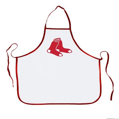 MLB Baseball Boston Redsox Sports Fan BBQ Grilling Apron Red Trim Image 1