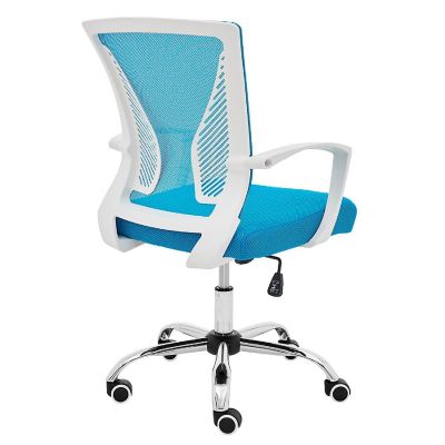 Modern Home Zuna Mid-Back Office Chair - White/Aqua Image 3
