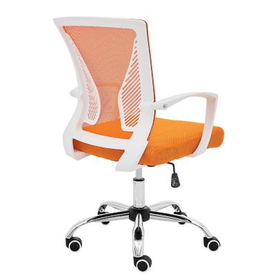 Modern Home Zuna Mid-Back Office Chair - White/Orange Image 3