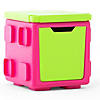 Modular Toy Storage Box Top: Pink/Lime Image 2