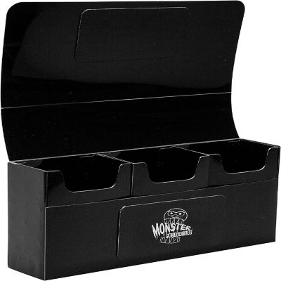 Monster Magnetic Triple Deck Storage Box(BLACK) w/ 3 Removable Deck Trays-Holds 225+ Gaming TCGs- Compatible w/ Yugioh, MTG,Magic The Gathering, Pok&#233;mon - Long Image 2
