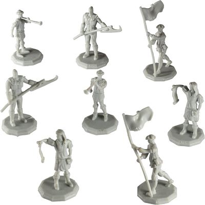 Monster Townsfolk Mini Fantasy Figures - 8pc Paintable Authority Figures Non Player Character NPC Miniatures - 1" Hex-Sized Compatible w/DND Dungeons and Dragon Image 1