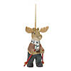 Moose On Ski Poles Ornament (Set Of 6) 5.5"H Wood Image 1