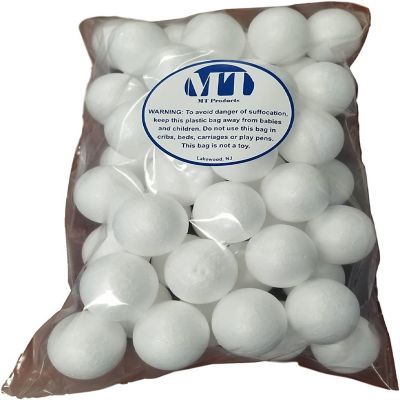 MT Products 1.5" White Foam Balls for Crafts - Pack of 50 Image 1