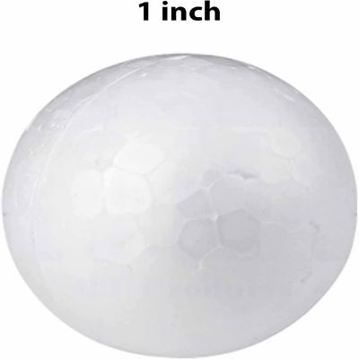 MT Products 1" White Polystyrene Foam Balls for Crafts  - Pack of 100 Image 1