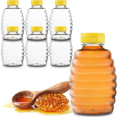 MT Products 16 oz Plastic Bottle Honey Dispenser with Lids - Pack of 6 Image 1