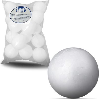 MT Products 2.5" White Polystyrene Foam Balls for Crafts - Pack of 18 Image 1