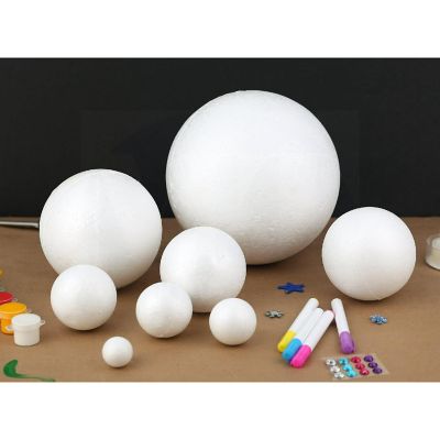 MT Products 2" Round White Polystyrene Foam Balls for Arts and Crafts - Pack of 24 Image 1