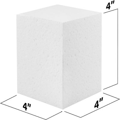 MT Products 4" x 4" x 4" White Polystyrene Foam Blocks - Pack of 6 Image 1