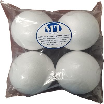 MT Products 5" White Foam Balls for Crafts - Pack of 4 Image 1