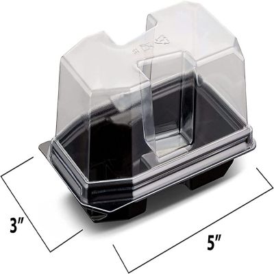 MT Products 8" Hinged Extra Small Slice Pie Container with Lid - Set of 30 Image 1