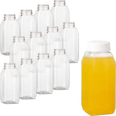 MT Products 8 oz Juice Bottles with Caps - Set of 12 Bottles with Caps Image 1