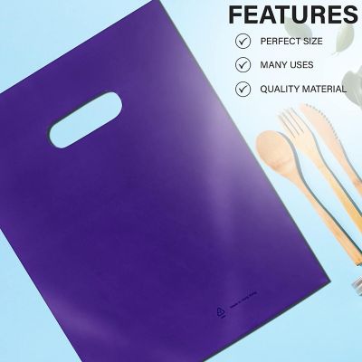 MT Products 9" x 12" Purple Shopping Bags / Merchandise Bags - Pack of 25 Image 3