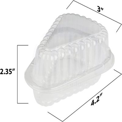 MT Products Extra Small Plastic Cake Slice Container - Pack of 20 Image 1