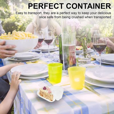 MT Products Extra Small Plastic Cake Slice Container - Pack of 20 Image 2