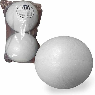 MT Products Foam Balls 8" Polystyrene Balls for Arts and Crafts - Pack of 2 Image 1