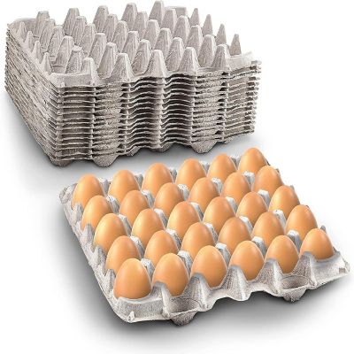 MT Products Natural Pulp Paper Egg Cartons Flats Holds 30 Eggs - Pack of 15 Image 1