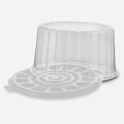 MT Products Plastic Cake Container with Clear Dome Cover 8" Round - Pack of 5 Image 1