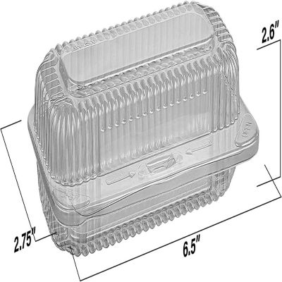 MT Products Plastic Hot Dog Container with Lid 6.5" x 2.75" x 2.6" - Pack of 30 Image 1
