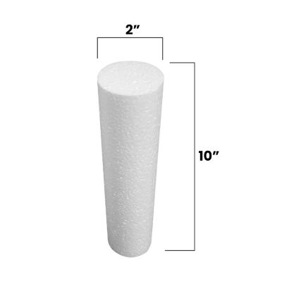MT Products White EPS Craft Foam Rod  2 " x 10 " for Arts and Crafts - Pack of 8 Image 1