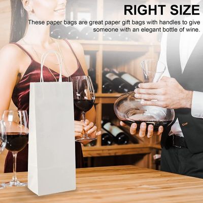 MT Products White Paper Wine Gift Bags with Handles - Pack of 24 Image 2
