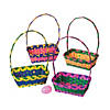 Multicolor Rectangular Bamboo Easter Baskets - 12 Pc. Image 1