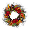Mums and Pomegranates Artificial Fall Harvest Floral Wreath  28-Inch Image 1